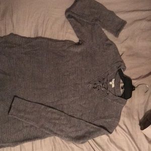 Dark gray knit top